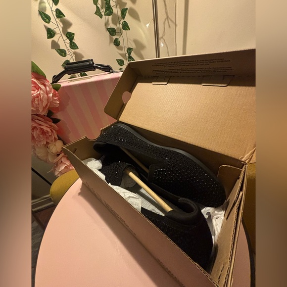 Cloudsteppers by Clarks Sparkling Black Flats - Picture 2 of 5